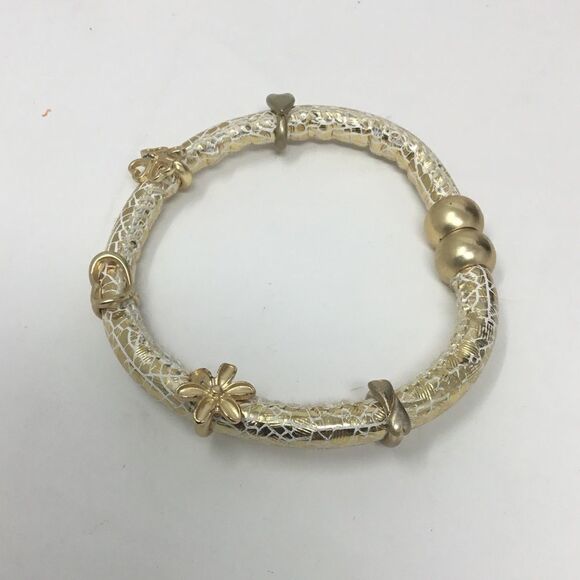 Gold & White Magnetic Charm Bracelet (G1) - Picture 2 of 5